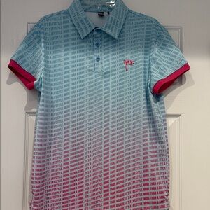 Gradient Polo Shirt with Text Design